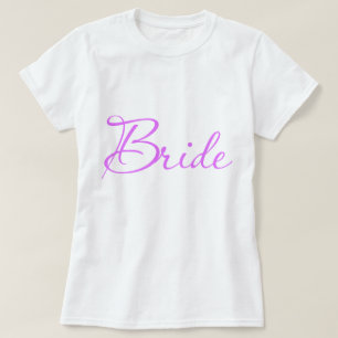 T-shirt Mariée de script violet fantaisie   Fête nuptiale