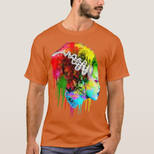 T-shirt Mariée drôle Halloween, Mariée moderne colorée