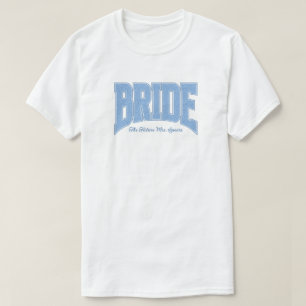 T-shirt Mariée en dentelle bleue Enterrement de vie de jeu
