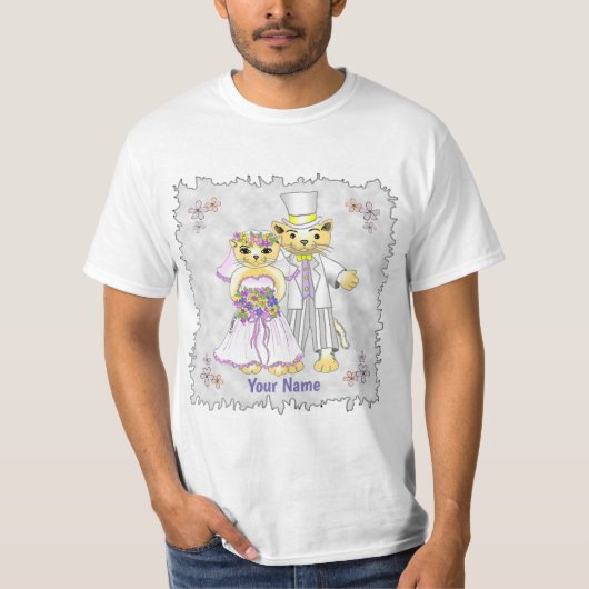 T-shirt mariée et mariée de chat (Devant)