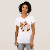T-shirt Mariée future chat calico mignon et cosy (Devant entier)
