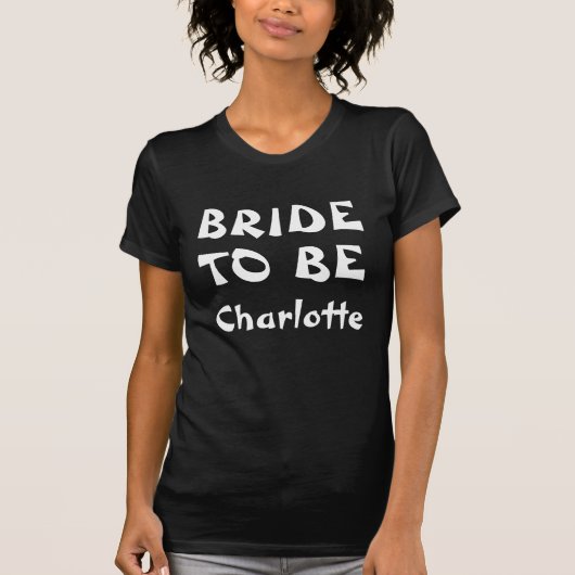 T-shirt Mariée Future Épouse Noir Et Blanc nom (Devant)