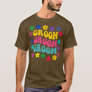 T-shirt Mariée Groovy Mari Retro Tendance Mariage Filles