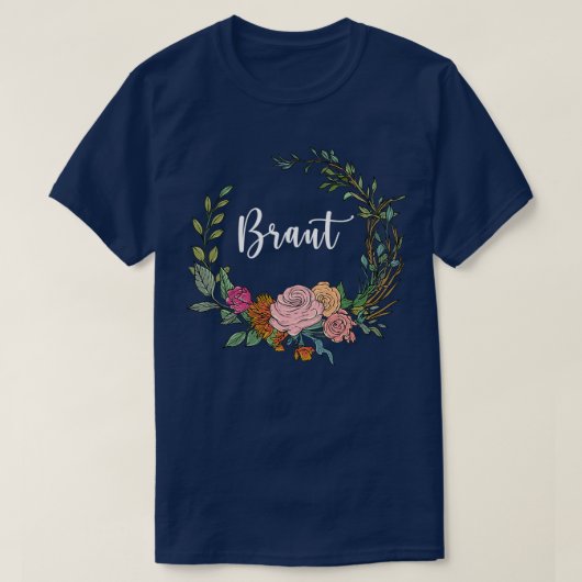 T-shirt Mariée I couronne florale mariage style boho eucal (Design devant)