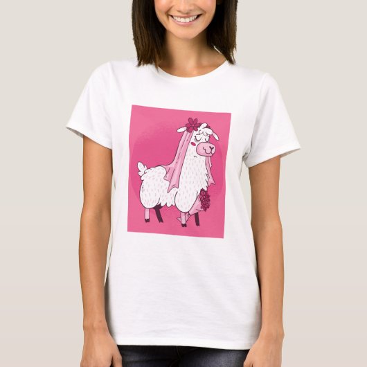 T-shirt Mariée Lama (Devant)
