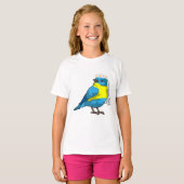 T-shirt Mariée oiseau avec couronne de fleurs (Devant entier)