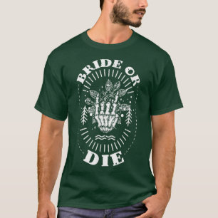 T-shirt Mariée ou Morte Halloween Squelette Main Fleur 325