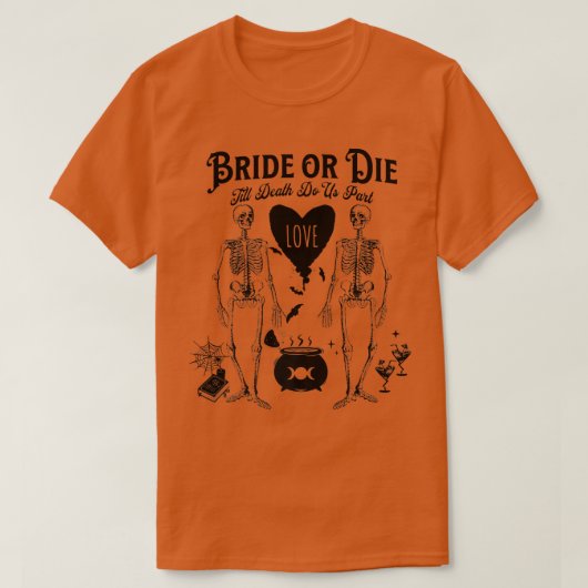 T-shirt Mariée ou Morte Sorcière Gothique Halloween Enterr (Design devant)