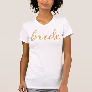 T-shirt Mariée Parties scintillant d'or Faux
