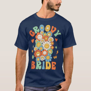T-shirt Mariée Rétro Groovy Anniversaire Groovy Fête d'ann