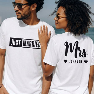 T-shirt Mariés à peine Mr Mme Jeune couple marié