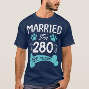 T-shirt Mariés depuis 280 ans de chien 40e anniversaire de