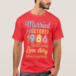 T-shirt Mariés depuis octobre 1986, histoire d'amour sans