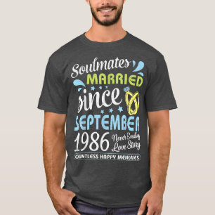 T-shirt Mariés depuis sept. 1986 Amour de 36 ans sans fin