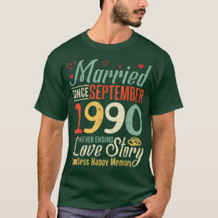 T-shirt Mariés depuis septembre 1990 Amour sans fin Sto