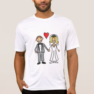 T-shirt Mariés Dessin Animé - Ajoutez Votre Propre Message