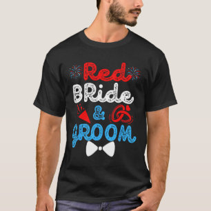 T-shirt Mariés Rouge Drôle de mariage de fête de mariage 4