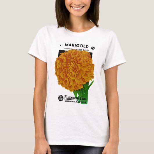 T-shirt Marigold Vintage Seed Packet (Devant)