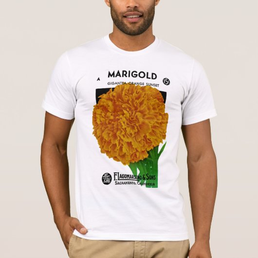 T-shirt Marigold Vintage Seed Packet (Devant)