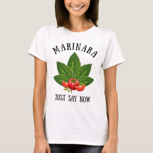T-shirt Marinara Dit Maintenant Italie Basil Tomates Feuil