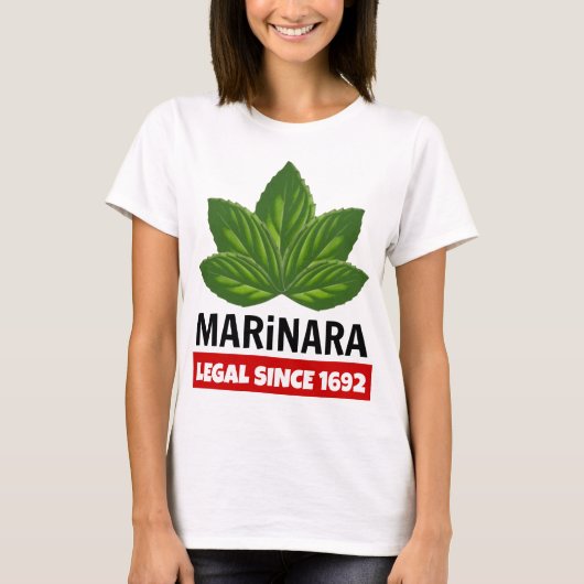 T-shirt Marinara Juridique Depuis 1692 Feuilles Basil (Devant)