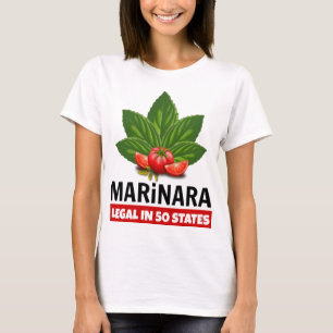 T-shirt Marinara Légal dans 50 Etats Basil et tomates