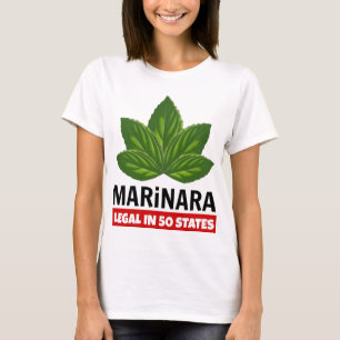 T-shirt Marinara Légal dans 50 Etats Basil Feuilles