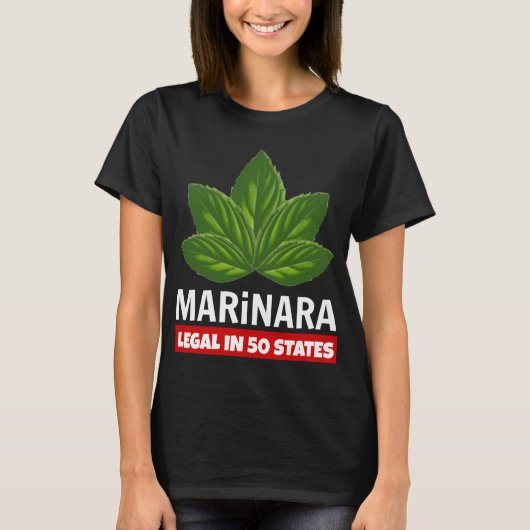 T-shirt Marinara Légal dans 50 Etats Basil Feuilles (Devant)
