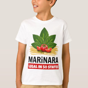 T-shirt Marinara Légal dans 50 Etats Basil Tomate Spaghett