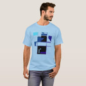 T-shirt Marine Aqua Black Patchwork MCM d'inspiration géom (Devant entier)
