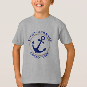 T-shirt Marine bleue Ancre nautique club nautique