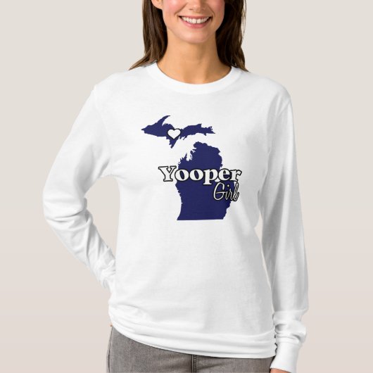 T-shirt Marine de fille de Yooper (Devant)