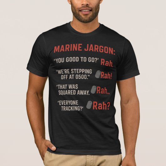 T-shirt Marine Jargon: Rah – One Word. Every Meaning. (Devant)