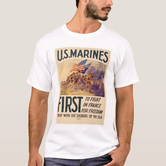 T-shirt Marines - d'abord pour lutter en France pour la (Devant)