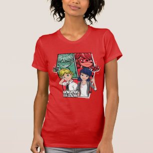T-shirt Marinette comique miqueuse & Adrien Véritables Cou