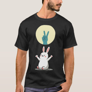 T-shirt Marionnettes de main de lapin drôle humour pop art