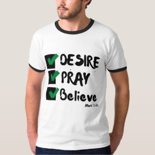 T-shirt Mark 11:24 KJV Bible Écriture Mens Ringer