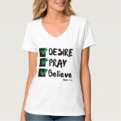 T-shirt Mark 11:24 KJV Bible Scripture Femmes V-Neck (Devant)