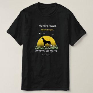 T-shirt Mark Twain Cite "Plus J'Aime Mon Chien"
