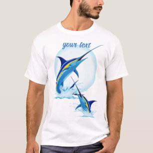 T-shirt Marlin Bleu Jaillissant de l'Océan