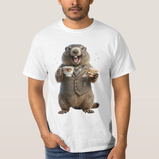 T-shirt Marmotte buvant du thé (Devant)