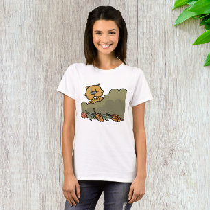 T-shirt Marmotte De Terre À Travers Les Arbustes D'Automne
