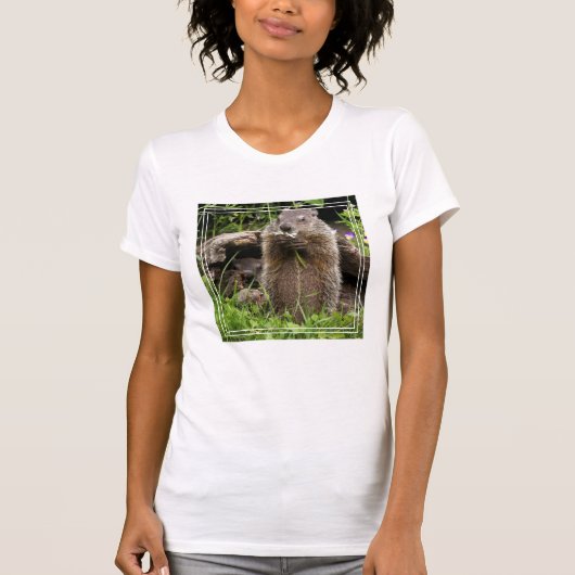 T-shirt Marmotte mâchant une fleur (Devant)