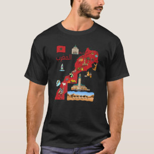 T-shirt Maroc Carte Des Grandes Villes En Arabe Destina To
