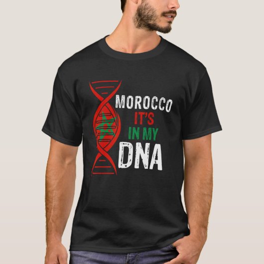 T-shirt Maroc C'est dans mon ADN Fière du drapeau marocain (Devant)