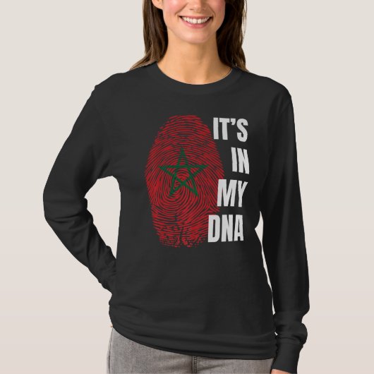 T-shirt Maroc Drapeau Adn empreintes digitales Mois de l'h (Devant)