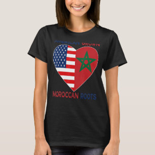 T-shirt Maroc Drapeau américain Amour marocain américain M