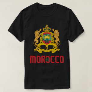 T-shirt Maroc Drapeau et blason Patriotique
