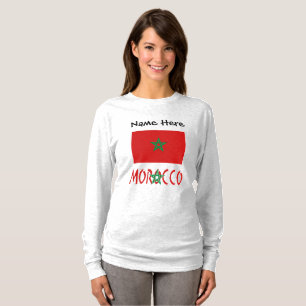 T-shirt Maroc Drapeau Marocain Nom Personnalisé