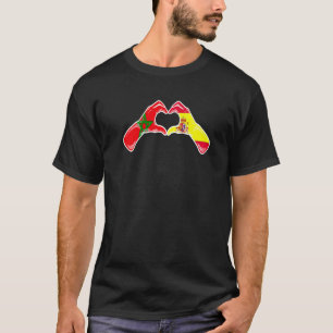 T-shirt Maroc Espagne Drapeau Maroc Coeur espagnol